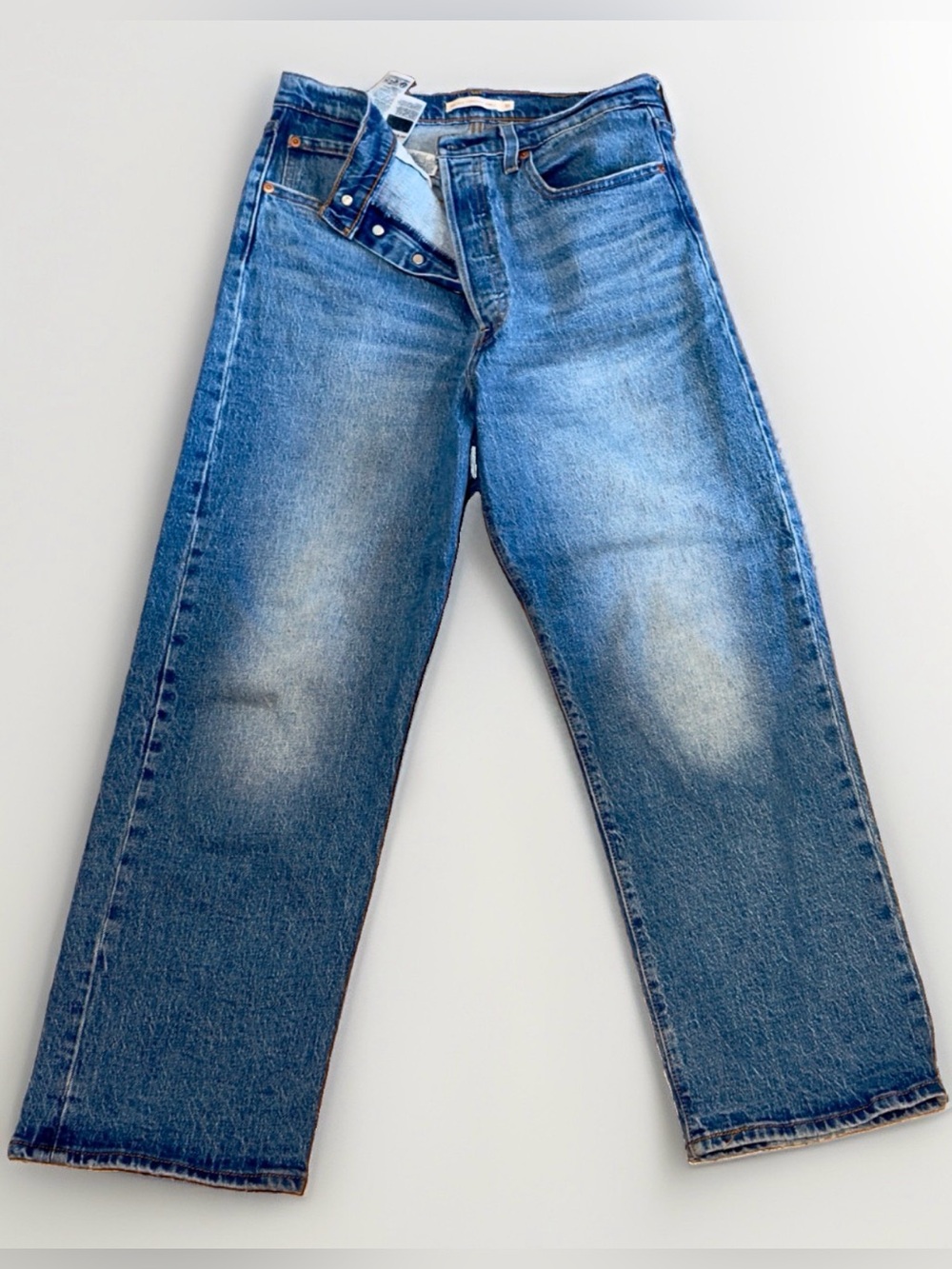 Levi’s Premium Ribcage Straight Ankle Jeans High Rise Blue Size 30
